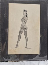 Vintage 1930s 1940s Artist Portfolio Original Fashion Advertising Drawings... picture