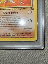 Pokemon Fossil Red Logo 3rd Print Kabutops 24/62 Psa 8 picture