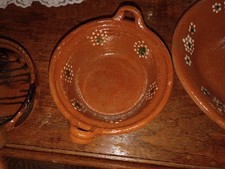 Terracotta Clay Bowl Vintage Mexican Handpainted, 6-inch picture