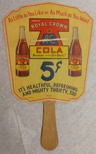 1945 Royal Crown Cola Hand Ad Fan - RARE Contest on Back picture