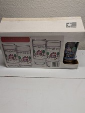 Complements By Indiana Glass  16 Oz Glasses Set Of 8 Heartland Village NIB picture