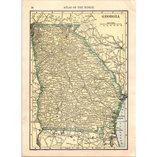 Vintage Map of Georgia and South Carolina 1910 Map SL1 picture