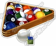 Pool Balls Rack Billiard Cue Bar Restaurant Car Bumper Vinyl Sticker Decal 5