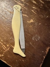 Antique French Ivory Celluloid Folding Nail File Manicure Tool Art Deco 1920s picture