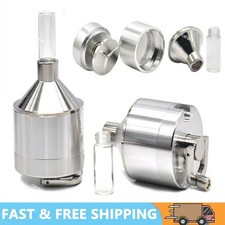 Metal Powder Grinder Hand Herb Spice Grinder Mill Funnel Food Container Tools picture