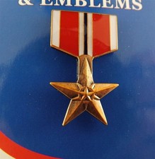 Bronze Star Medal Red & White Enamel 1-3/16