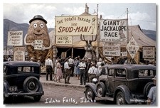 Vintage‑STYLE  ART 1930s RPPC-SPUD MAN IDAHO FALLS, IDAHO-FAUX PHOTO picture