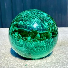2.7LB Rare Natural Malachite Quartz Hand Carved Sphere Crystal Healing picture