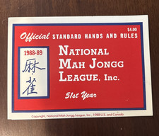 1988-89 National Mah Jongg League Official Standard Hands and Rules card picture