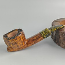 MUXIANG Briar Smooth Freehand Pipe Handmade Wooden Tobacco Pipe Vulcanite Stem picture