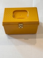 Vintage Wil-Hold Mustard Yellow Harvest Gold Plastic Sewing Box Organizer Tray picture