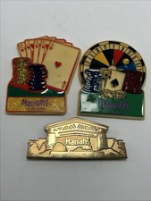 Vintage Harrahs Casino Magnets Set Of 3 picture