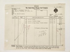 1939 antique UNITED STATES PLAYING CARD CO cincinnati oh AVIATOR CARDS invoice picture