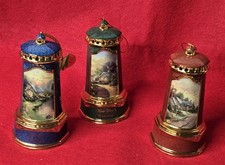 Set of 3 Thomas Kinkade Lighthouse Ornaments 2001 Ardleigh Elliott Seaside... picture
