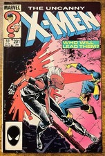 UNCANNY X-MEN 201 DIRECT EDITION 1ST APP (NATHAN SUMMERS) CABLE AS A BABY 1986 picture
