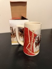 2012 Anheuser Busch AB Budweiser Holiday Christmas Beer Stein Clydesdales NIB picture