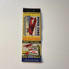 Piper Cubs Fly Your Plane Free Flying Course Vintage Matchbook Cover 5MB126-2 picture