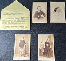 Original Civil War Era Lot of 4 CDV Photographs with US Revenue Stamps SO COOL picture