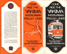 1976 YAKIMA INTERURBAN TROLLEY LINES vintage tram line brochure WASHINGTON STATE picture