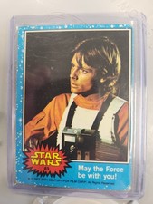 Topps 1977 Star Wars Luke Skywalker Blue Card #63 May the Force be with you picture