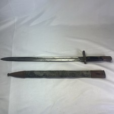 Spanish M1913 Artilleria Toledo Bayonet and Leather Scabbard  picture
