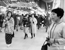 Writer Seiko Tanabe seen at inerview December 1966 Kobe Hyogo Japan Old Photo picture