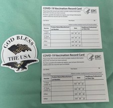 2 Pcs CDC COVID 19 Vaccination Blank Card Collector Use  WITH TRACKING picture