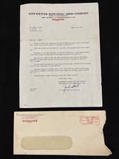 Vintage 1951 WINCHESTER Repeating Arms Guns Letter on Stationary w/ Envelope picture