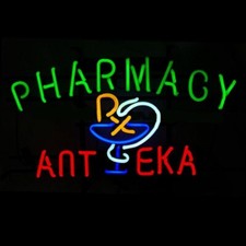 Pharmacy Anteka Neon Sign Lamp Light Hanging Nightlight Business Decor 24