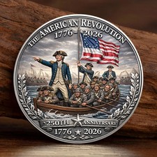 America 250th Anniversary 1776-2026 American Revolution Patriotic Challenge Coin picture