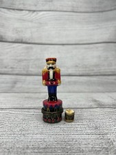 VTG PHB Style Nutcracker Toy Soldier Porcelain Trinket Box W/Drum Trinket picture