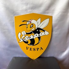 Vespa Bee Logo Shield Yellow Vespa Wasp Emblem Heavy Metal Sign -