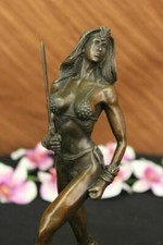 Signed Original Female Mythical Warrior Bronze Sculpture Figurine Figure Deal picture