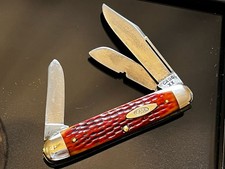 Rare Vintage CASE XX 1940-50 Big Cigar Red Bone Long Pull 6394 1/2 Knife XCELLNT picture