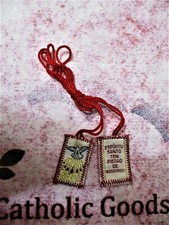 1 3/8 x 7/8 Red Holy Spirit Scapular   picture