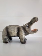 Vintage Tonala Mexico Paper Mache HIPPO Folk Art Signed Bautista Hippopotamus  picture