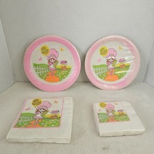 Vintage ‘70s Big Hat Girl Paper Party Plates Sealed And Napkins Lot picture