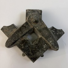Antique c 1900 Masonic Chocolate Mold #323 Zinc Square & Compass Ice Cream picture