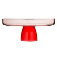 Slant Collections Two-Toned Glass Cake Stand Pedestal Dessert Holder 9.5in picture