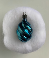 Vintage Pre WWII Premier Twist Xmas Ornament Peacock Blue picture