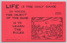 1975 Ashleigh Brilliant Pot-Shot Postcard Life Is The Only Game Quote Art picture