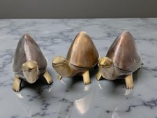 1x Handcrafted Bronze Brass Turtle Tortoise Figurine India Vintage 8