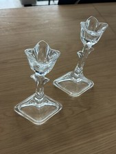Lead Crystal Candlestick Candle Holder Tulip Shaped picture