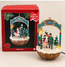 Vintage Carlton Cards Holiday Waltz Noel Light Motion Musical Christmas Ornament picture