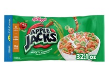 Kellogg's Apple Jacks Breakfast Cereal, Good Source of Fiber Bag, 32.1 oz picture