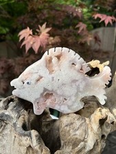 Pink Amethyst Angel Fish Druzy Handcarved Brazil 508g 3 picture