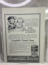 1916 Vintage Black & White Printed Advertisement Campbell’s Tomato Soup picture