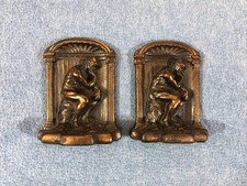 HEAVY ~ 5.76 LBS.~ STAMPED SOLID BRONZE Bookends of Rodin's 