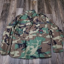 Cold Weather Woodland Camouflage Parka US Military Jacket Medium X-Short Hooded picture