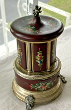 Vintage Swiss Reuge Dancing Ballerina Music Carousel Cigarette / Lipstick Holde picture